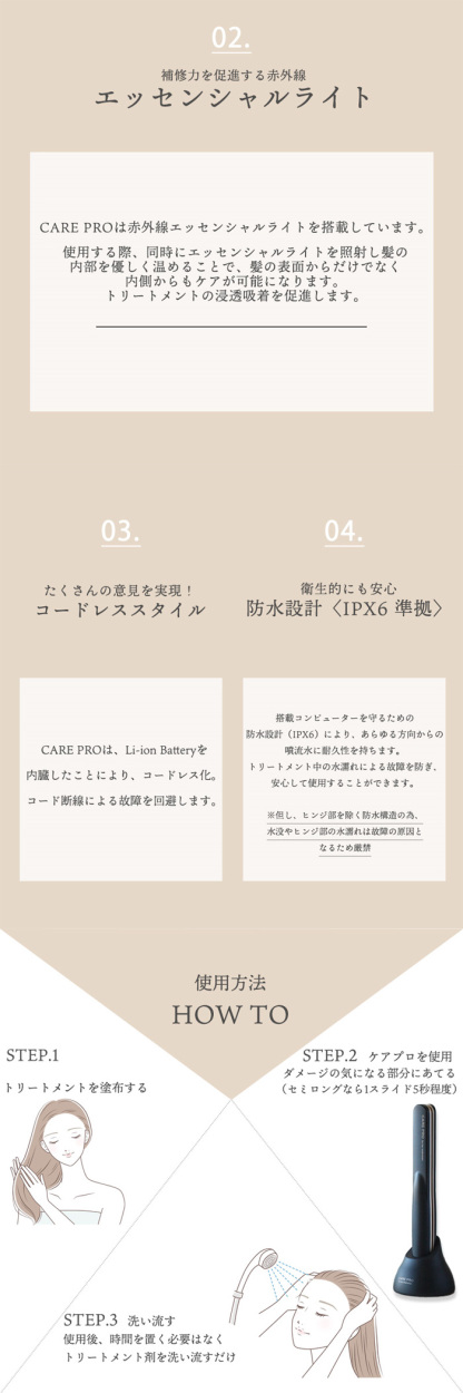 CARE PRO ケアプロ 超音波 トリートメント浸透促進アイロン 正規品 