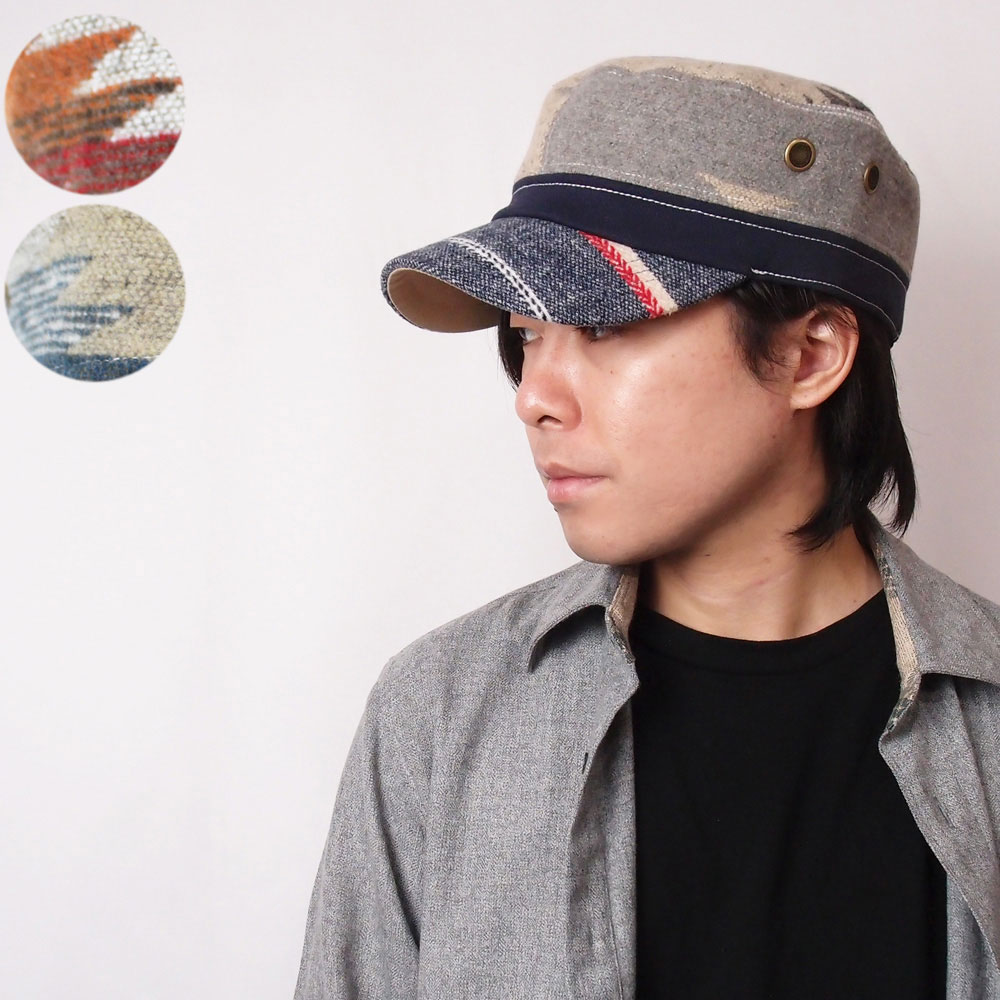 帽子 キャップ メンズ レディース オルテガ柄 ウールレイルワークキャップ フリーサイズ |  | 02