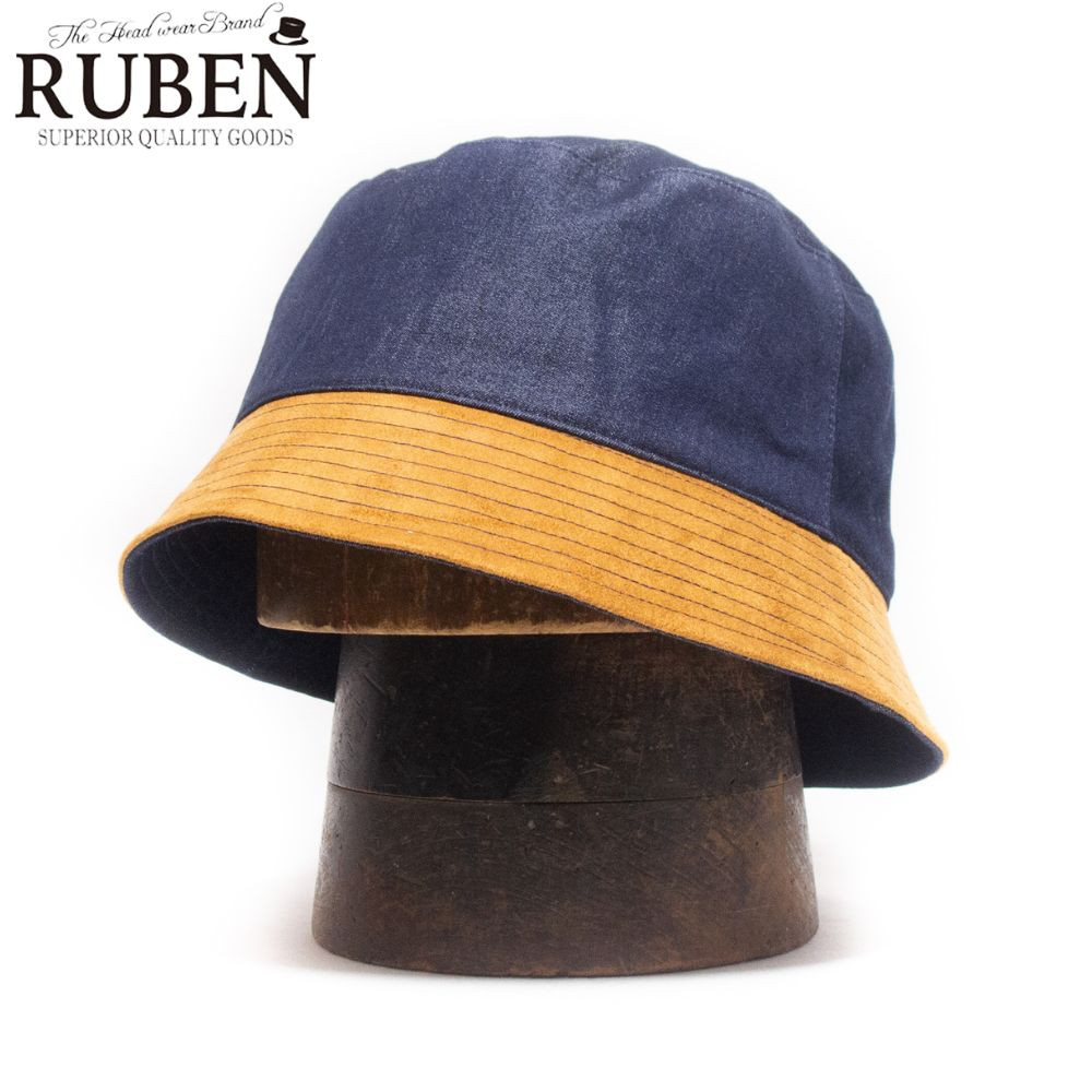 帽子 ハット メンズ レディース RUBEN ルーベン エコスエード デニムコンビバケットハット RUS2258 | Ruben | 01