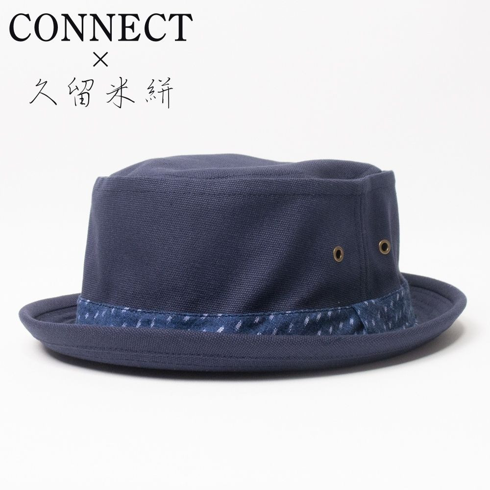 帽子 ハット メンズ レディース CONNECT×久留米絣 キャンバス ポークパイハット TUG046 |  | 01