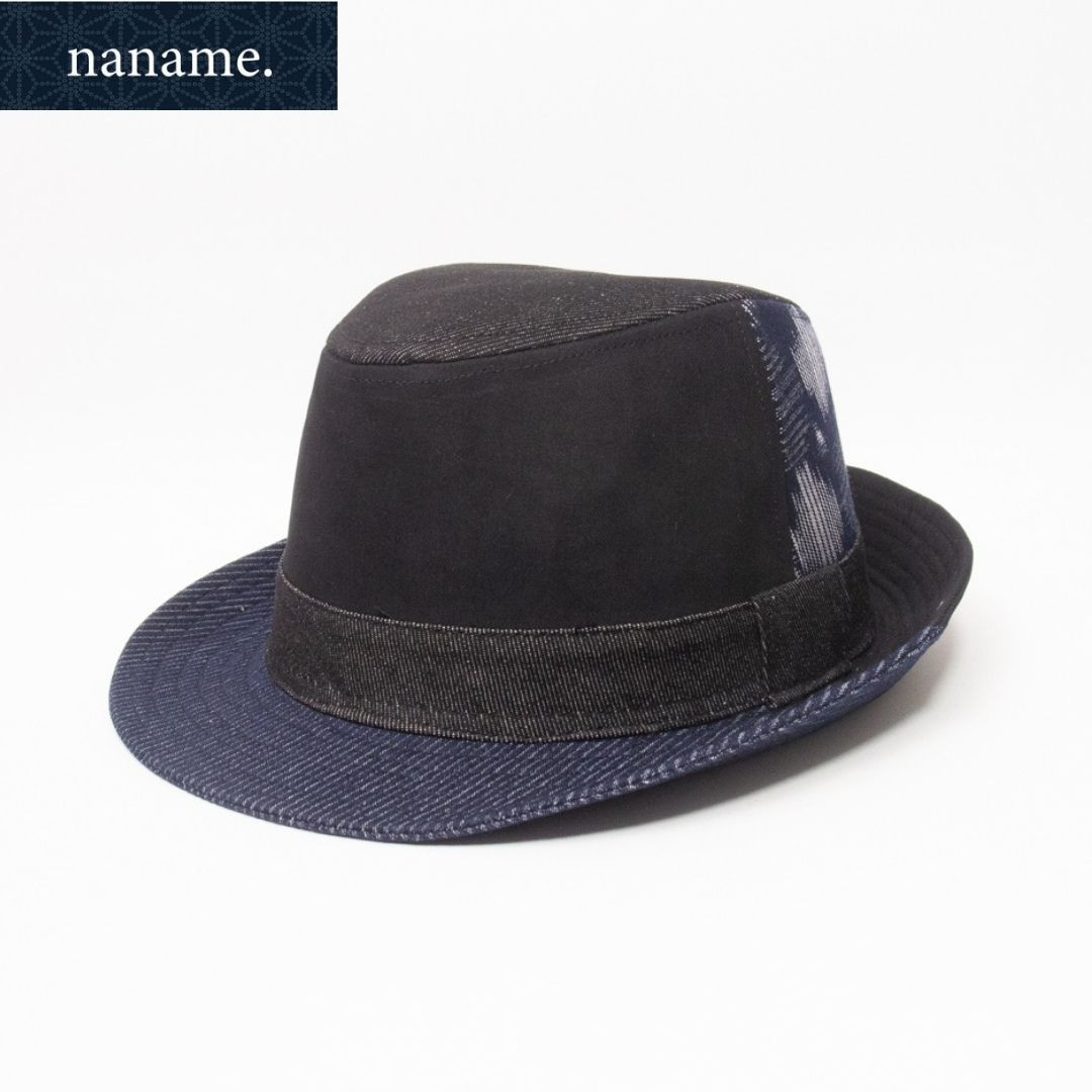 帽子 ハット メンズ レディース naname. 久留米絣 切替 中折れハット TUG-1002 |  | 02