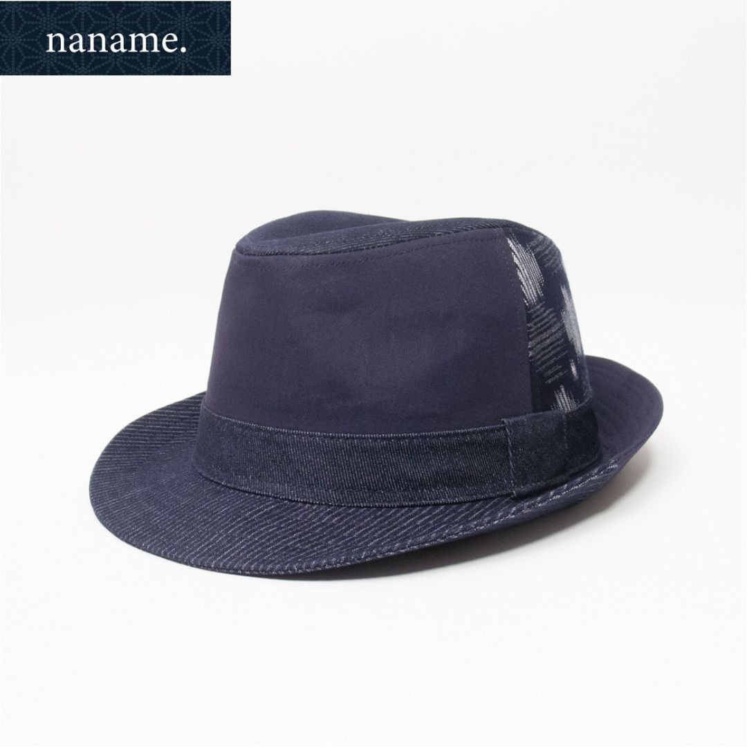 帽子 ハット メンズ レディース naname. 久留米絣 切替 中折れハット TUG-1002 |  | 01