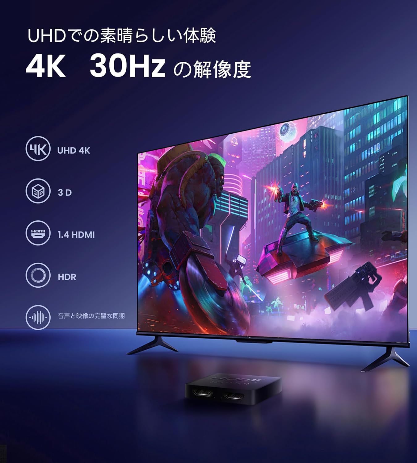 HDMI スプリッター 分配器 1in 2 o...の詳細画像4