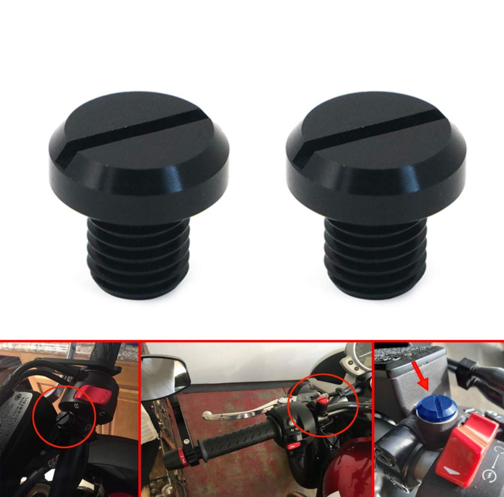 M10 x 1.25 正ネジ 2個入 ミラーホールカバーキャップ 逆ネジ ボルト