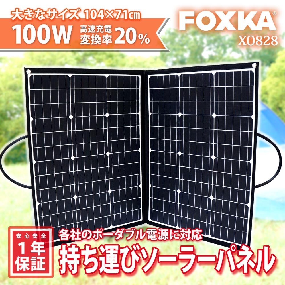 ソーラーパネル 100W 単結晶 ソーラー充電器 1年保証 ソーラー