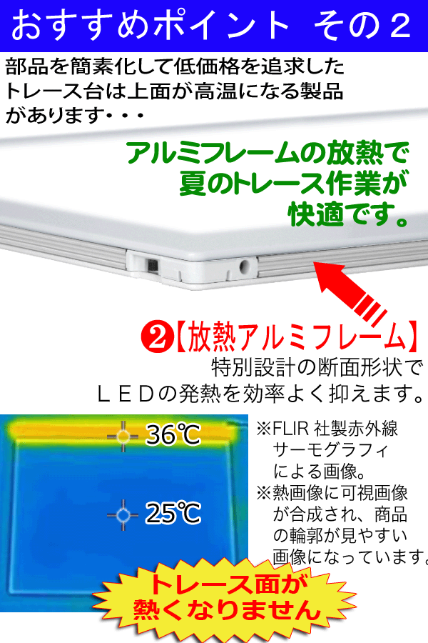 国産LED&国内組立「側面スイッチで誤動作防止」A3うす型トレース台　高演色「電池BOX付」NEW  LEDトレーサーA3(N330A-06)ラライトニング 透写 マンガ