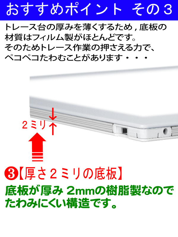 国産LED&国内組立「側面スイッチで誤動作防止」A3うす型トレース台 高