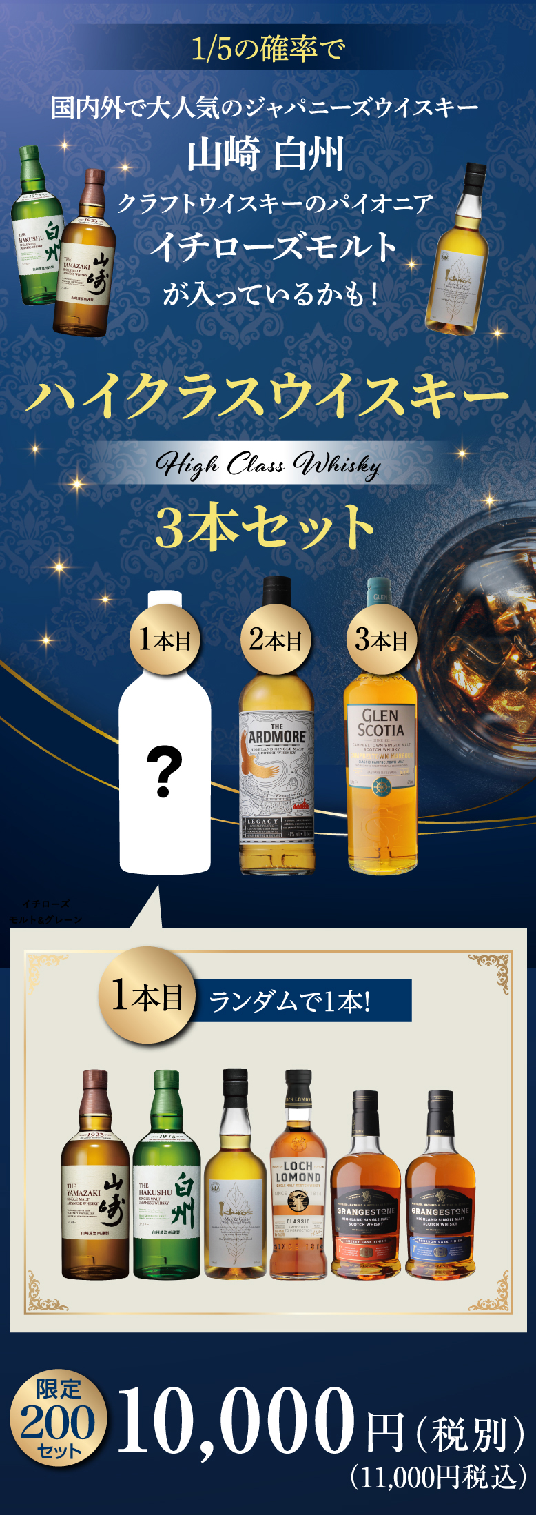 ハイクラスウイスキー3本セット