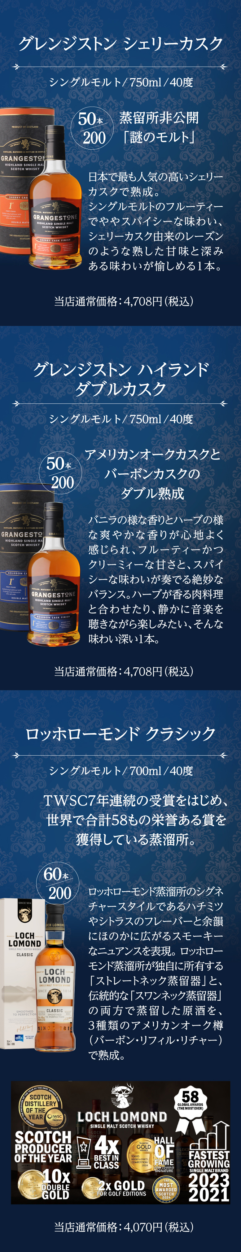 ハイクラスウイスキー3本セット
