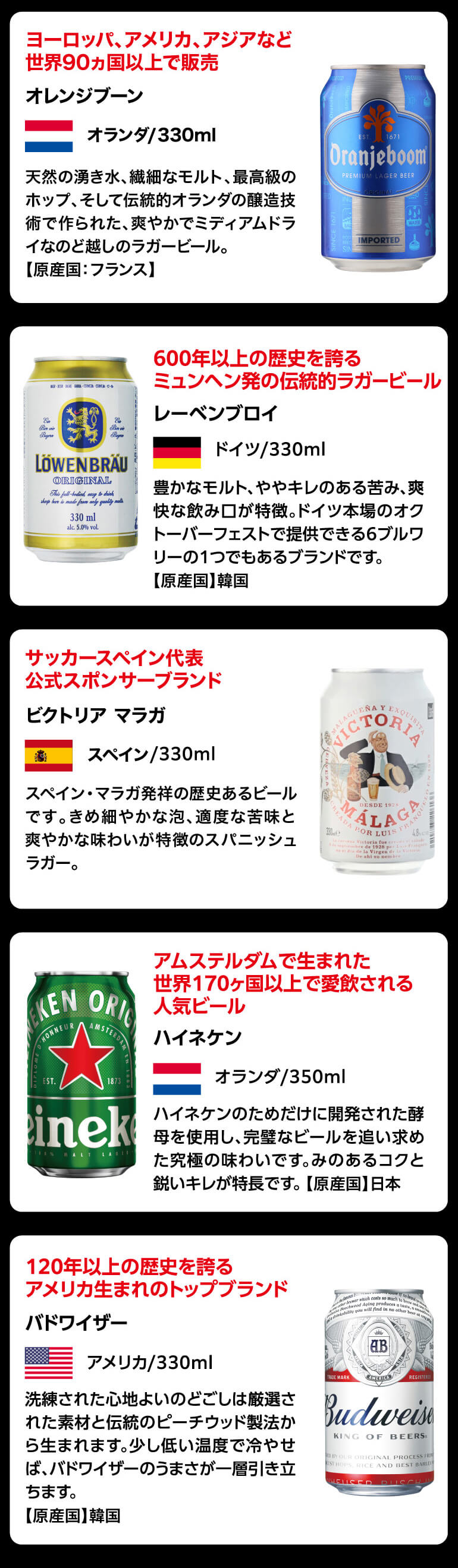 世界の缶ビール12本セット