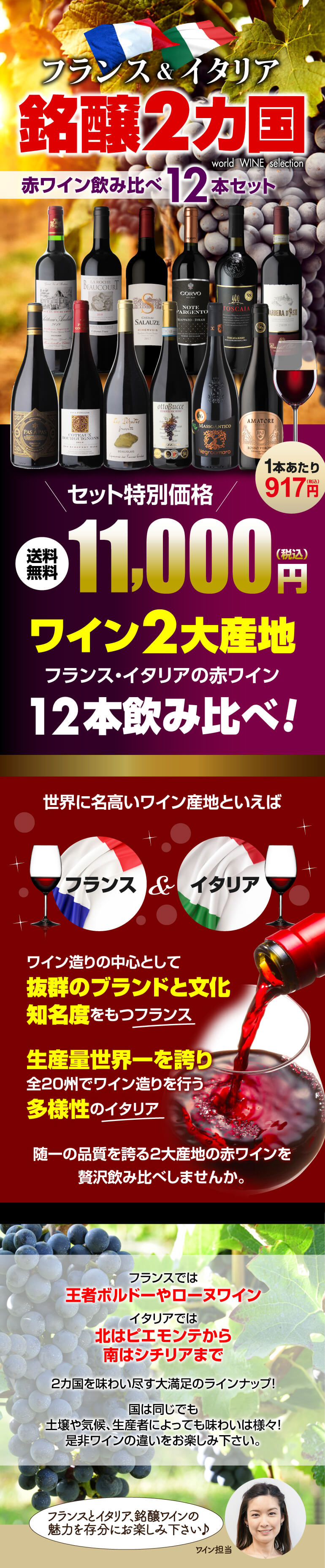 正規品送料無料 2 7限定+5% 送料無料 フランス イタリア 銘醸2カ国 赤ワイン飲み比べ12本セット 7弾 赤ワインセット 辛口 長S  leyendadelparamo.es