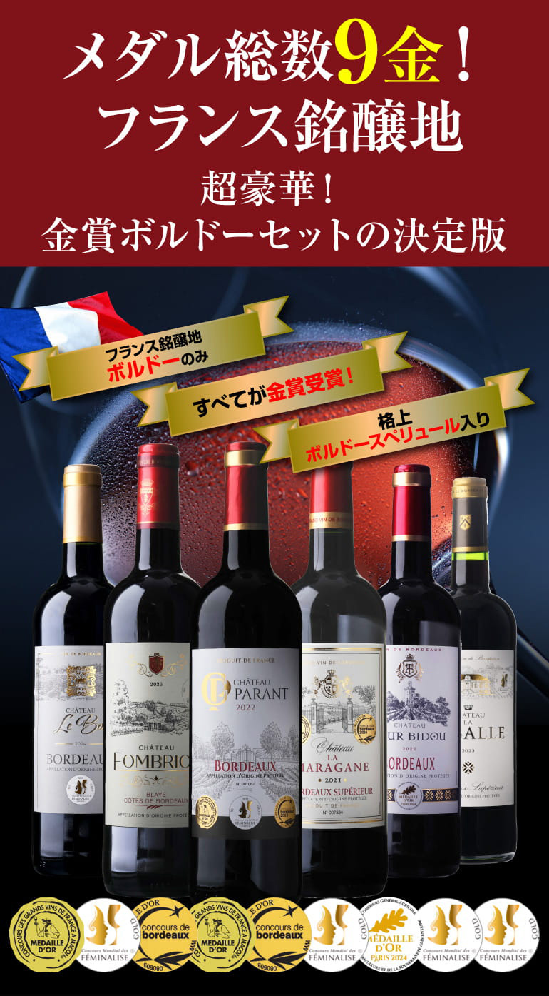 ワインセット 赤 すべて金賞 ボルドー6本セット 21弾 赤ワイン