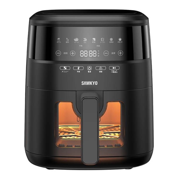 SAMKYO ノンフライヤー 4.2L 可視窓 大容量 1-4人用 エアフライヤー