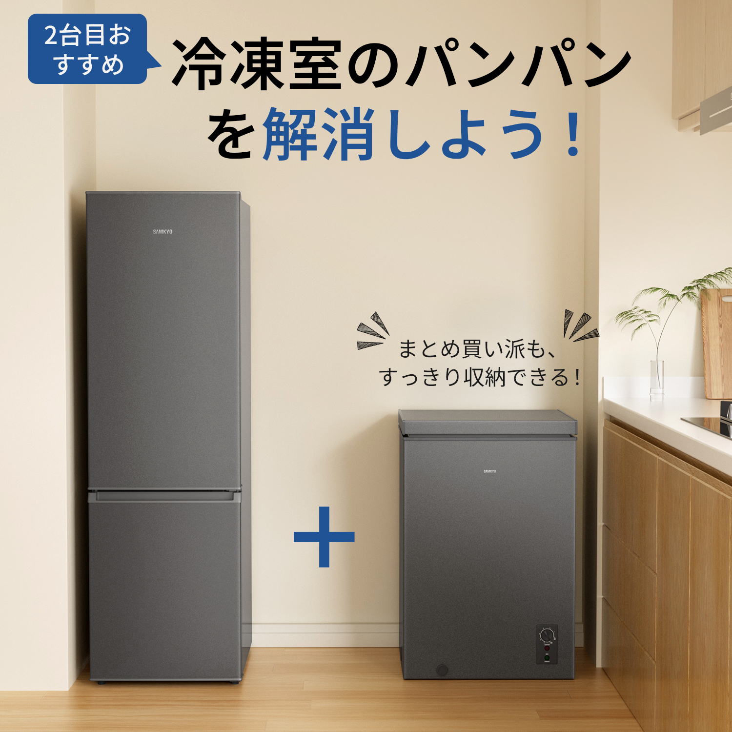 SAMKYO ＼爆買WEEK☆27990→24990円！SAMKYO 冷凍庫 100L 上開き式