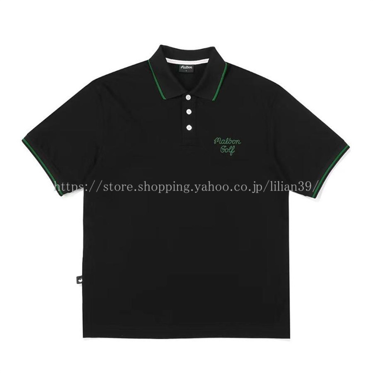 MALBON GOLF ポロシャツ POLO ポロシャツ 男性半袖 ゴルフ アウトドアスポーツ