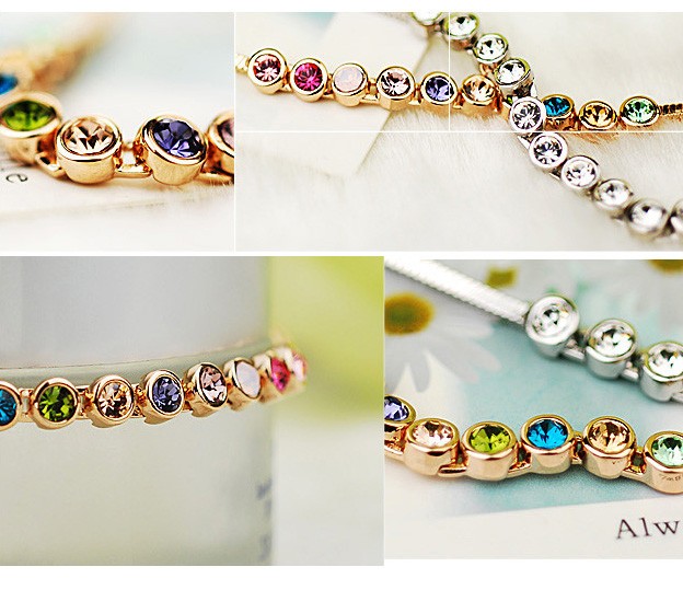 スワロフスキー エレメント ブレスレット K18 18金GP 18k : カスピー