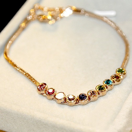 スワロフスキー エレメント ブレスレット K18 18金GP 18k : カスピー