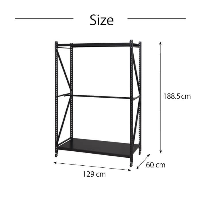 ラック 収納棚 スチールラック ボルトレス ブラック 組立 簡単 収納