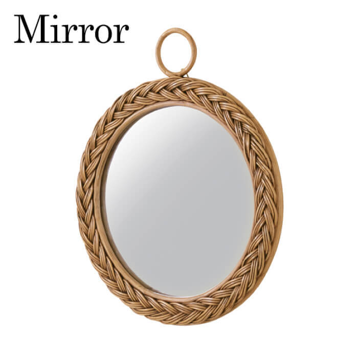 東谷 ミラー 鏡 壁掛け おしゃれ ラタン 籐 アジアン ナチュラル