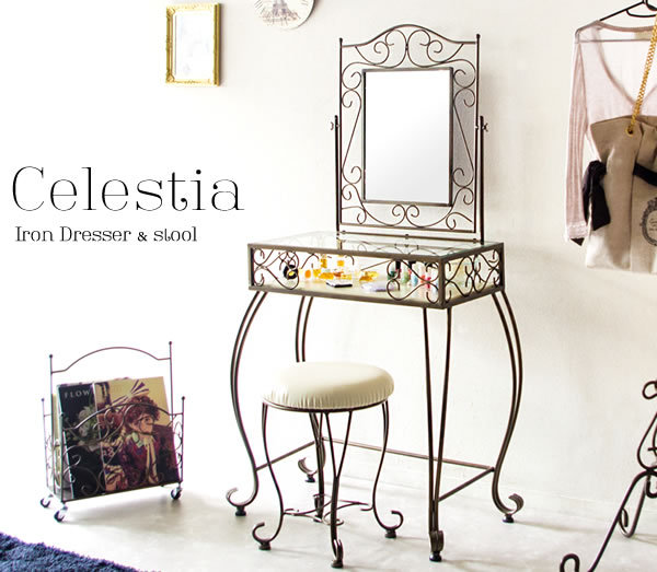宮武製作所 Celestia セレスティア ドレッサー＆スツール 鏡台セット