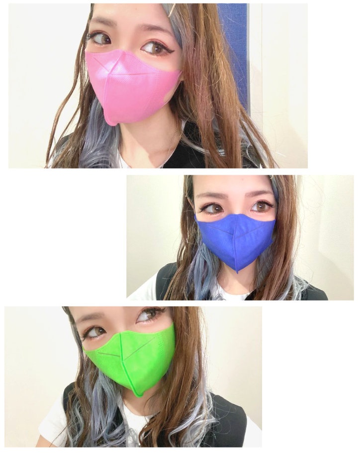 ポップカラー立体不織布マスク〈レディースサイズ〉同色7枚入り ピンク