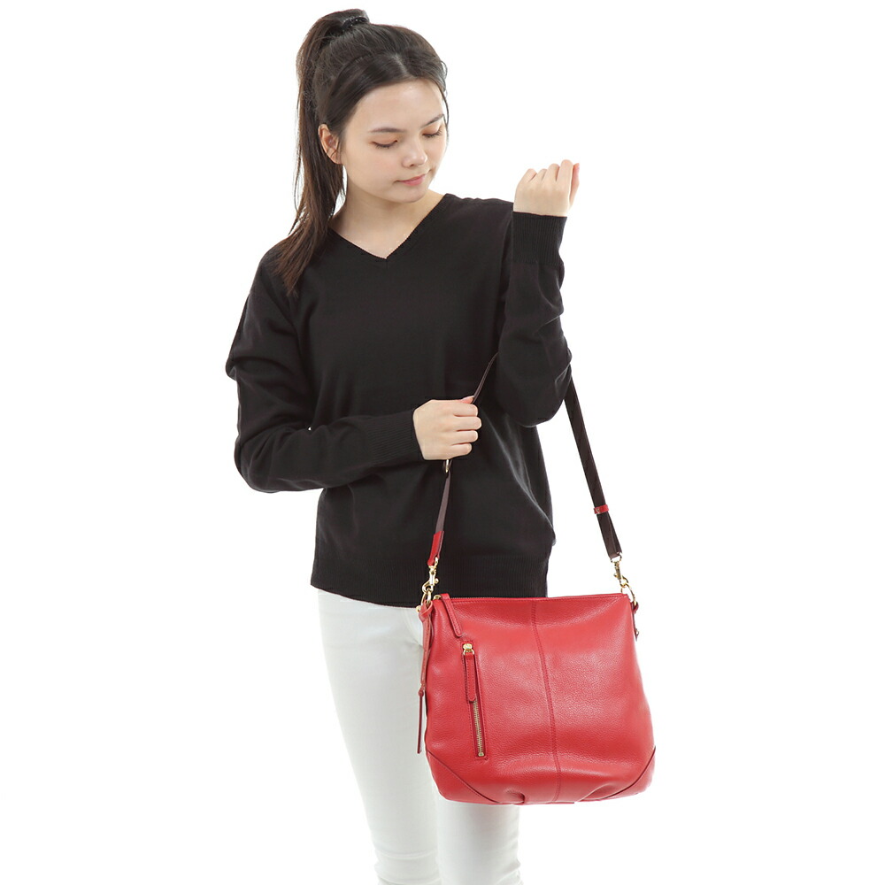 ショルダーバッグ レディース 斜めがけ 軽い 軽量 2way 革 本革