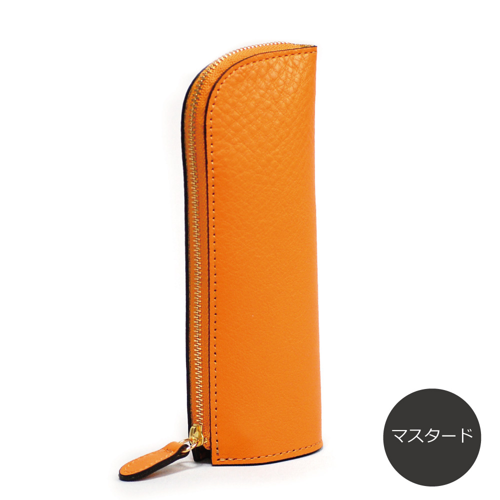 BVLGARI ペンケース　美品　レザー 名入れ可】日本製 本革(栃木レザー) ペンケース [brique] jour7