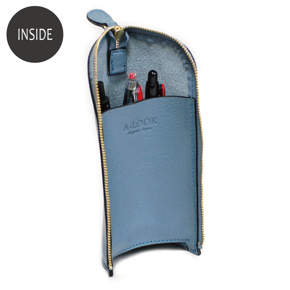 爆買 ペンケース スタンド型 本革 オリーブレザー 革 筆箱 筆入れ 日本