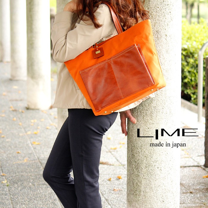トートバッグ A4 ショルダーバッグ レディース 本革 帆布 コットン 日本製 カジュアルバッグ 大きめ 通勤 通学 ライム ヴェリー コンビ L1927 爆買 | LIME made in japan | 05