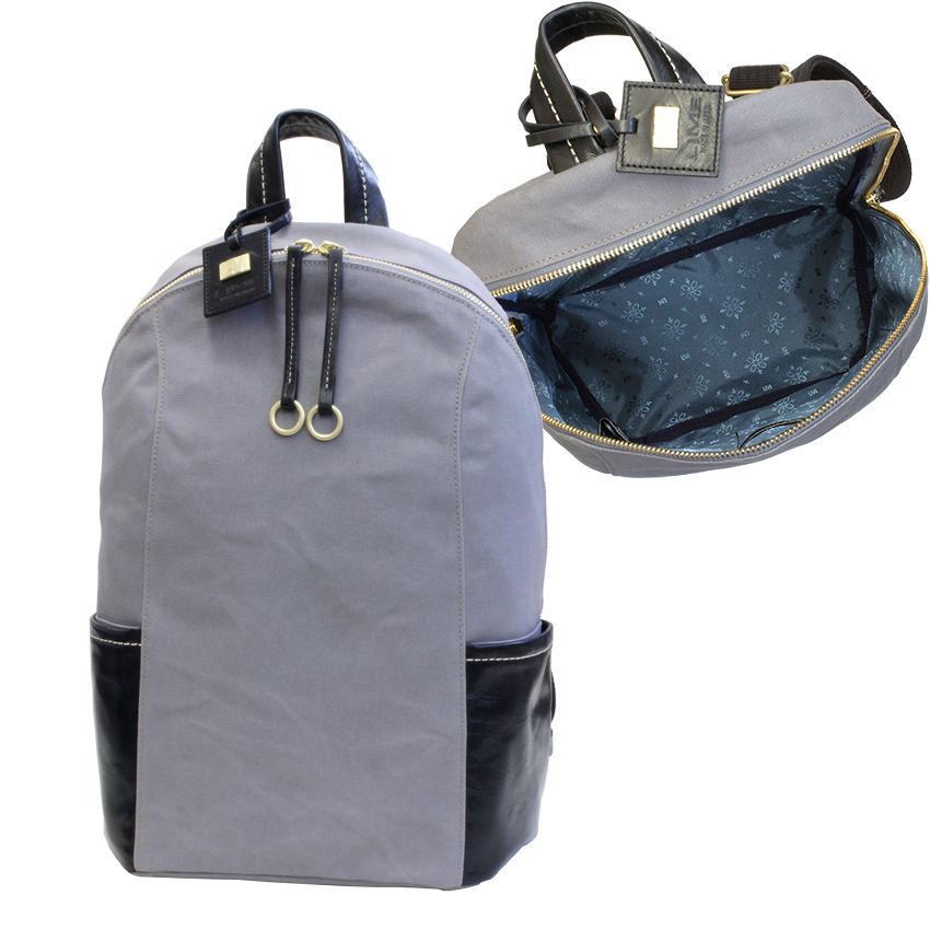 リュック レディース 通勤 通学 軽い 軽量 本革 大容量 A4 ブランド 革 帆布 キャンバス ライム ヴェリーコンビ L1928 爆買 | LIME made in japan | 01