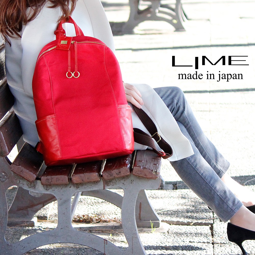 リュック レディース 通勤 通学 軽い 軽量 本革 大容量 A4 ブランド 革 帆布 キャンバス ライム ヴェリーコンビ L1928 爆買 | LIME made in japan | 03