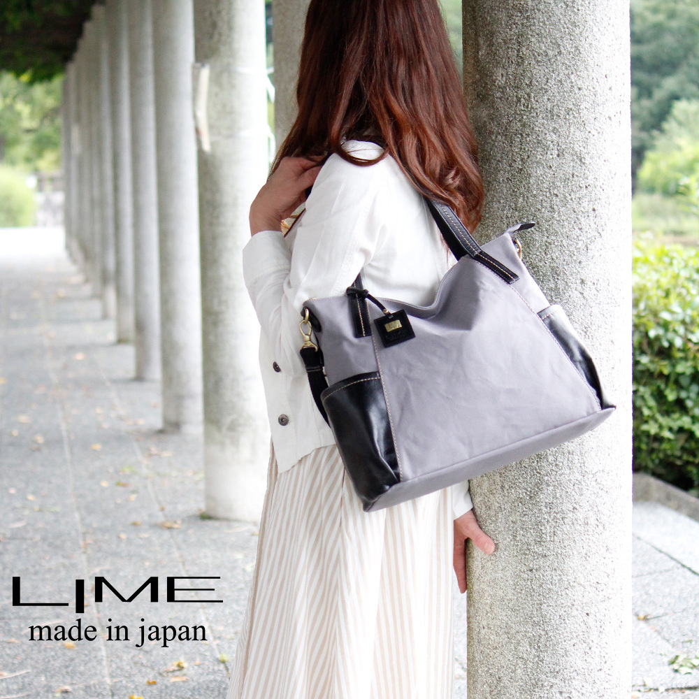 LIME made in japan トートバッグ A4 帆布 2way ショルダー