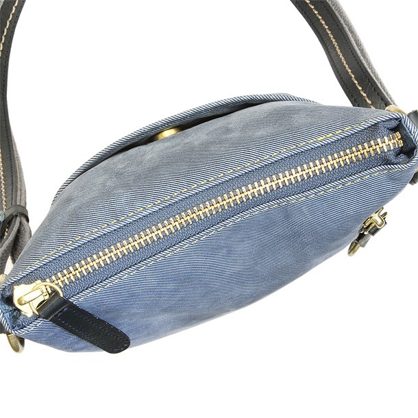 職人が作る本革デニムレザーミニ2wayショルダーバッグ《日本製》/革