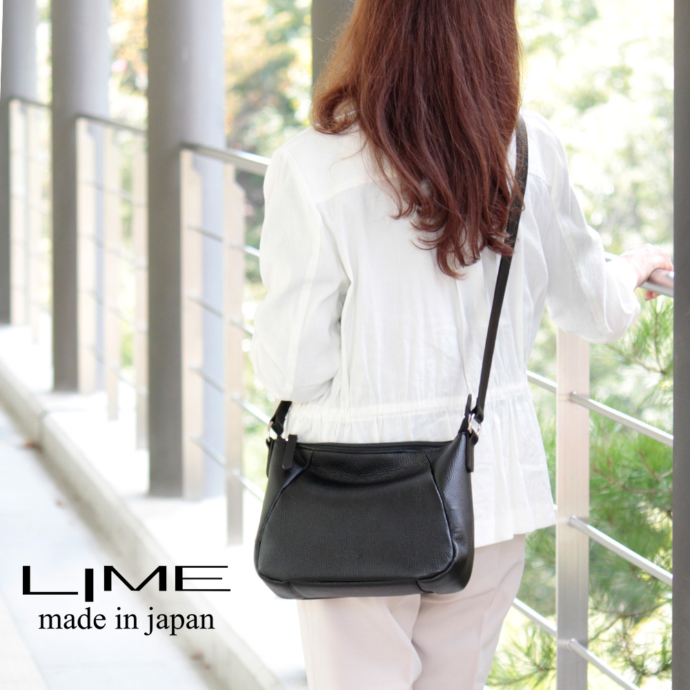 LIME made in japan ショルダーバッグ レディース 本革 斜めがけ