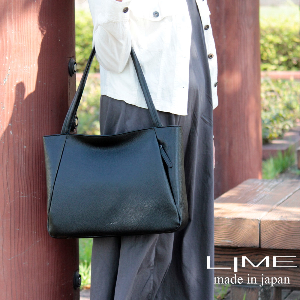 LIME made in japan トートバッグ レディース 本革 革 A4 大きめ