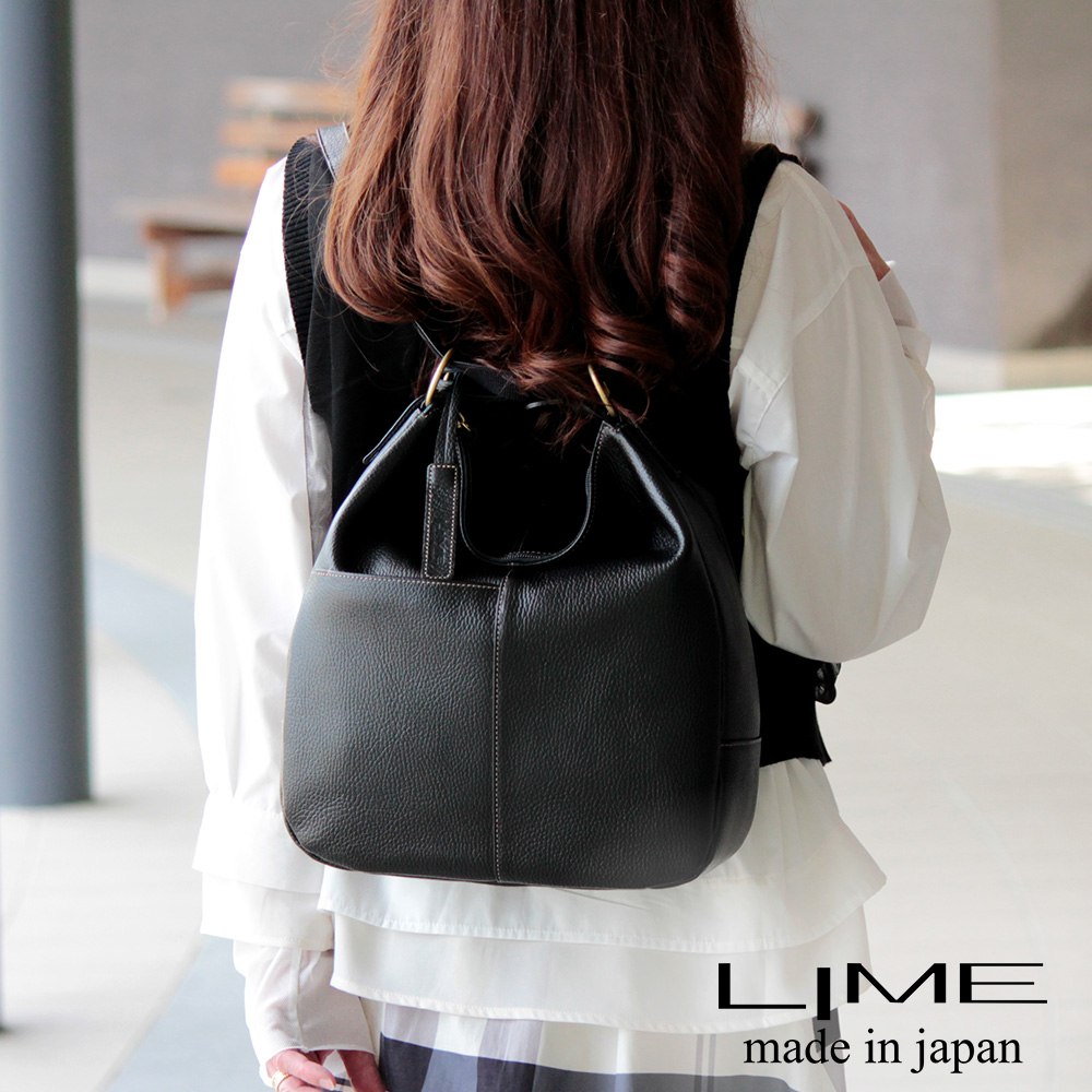 LIME made in japan リュック レディース 本革 3way ショルダー