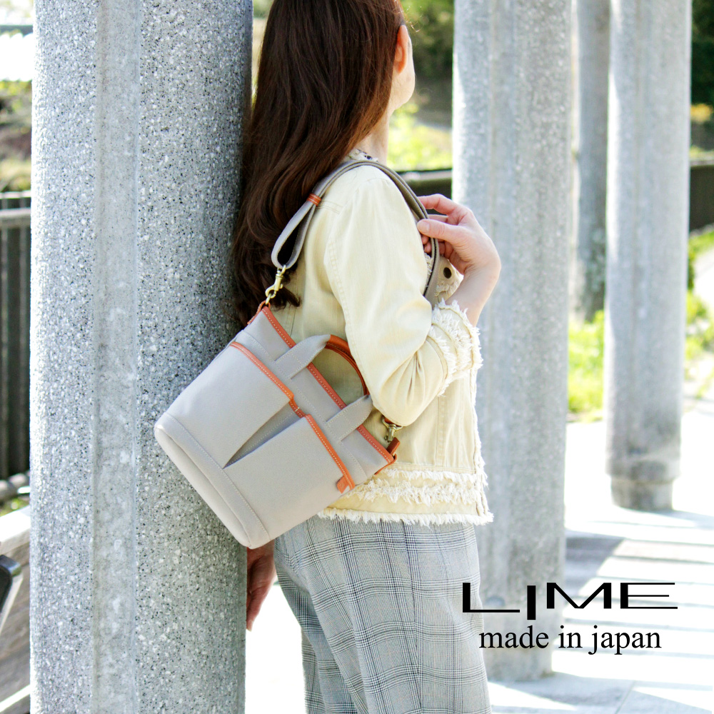 LIME made in japan ミニトートバッグ 2way 帆布 キャンバス