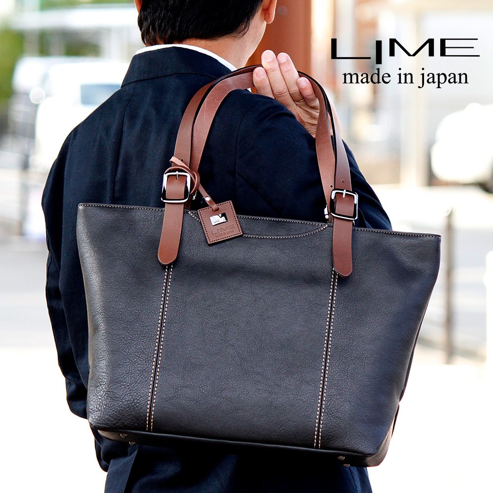 LIME made in japan トートバッグ A4 レディース メンズ 本革