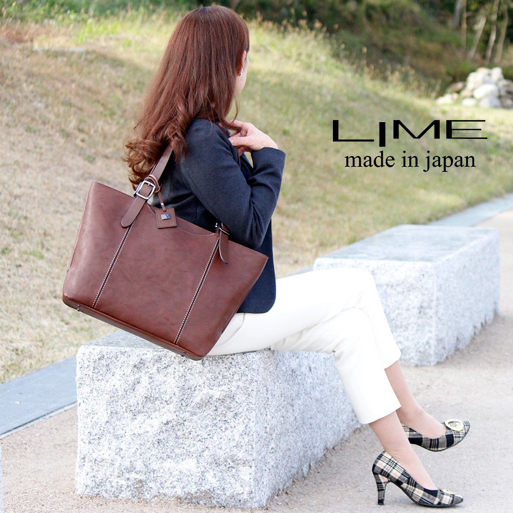 レディース ライム LIME 創業90年 タンニンオイルレザー A4対応 ハンド 