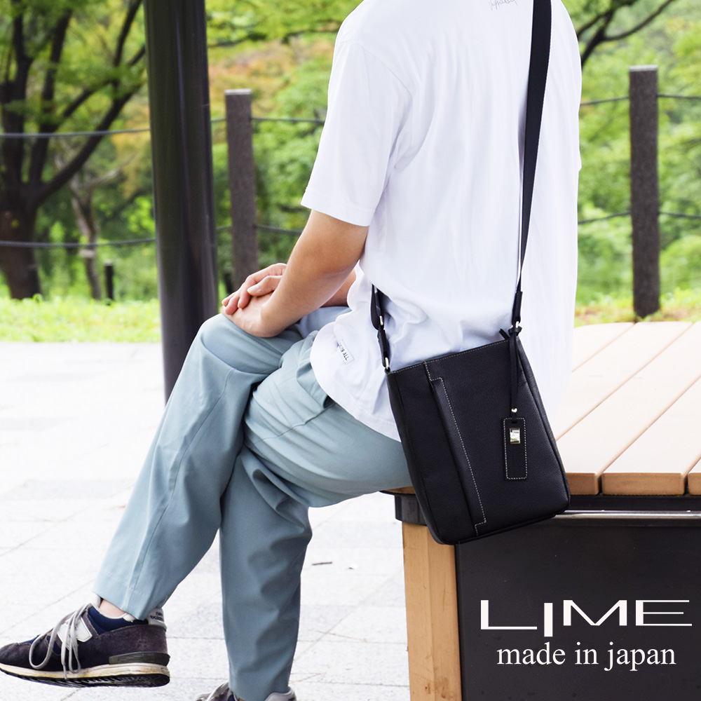 LIME made in japan ショルダーバッグ メンズ レディース 本革 革 斜 