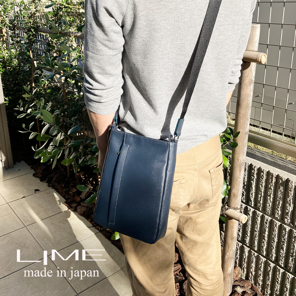 LIME made in japan ショルダーバッグ メンズ レディース 本革 革 斜