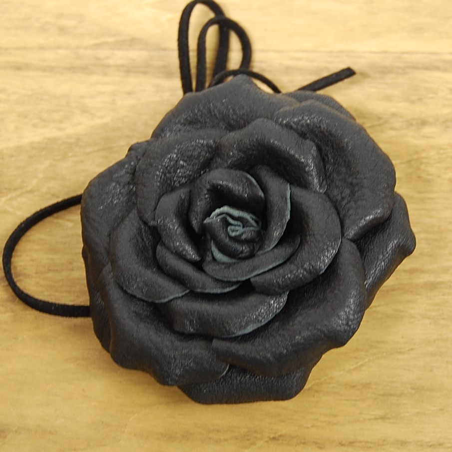 椿のコサージュ L 本革 コサージュ モチーフ 革 レザー フォーマル