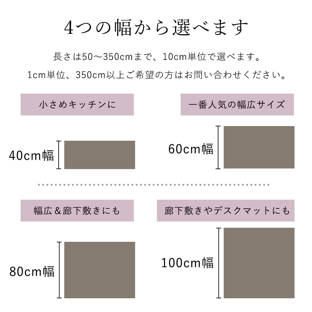 キッチンマット オーダー 幅40cm×長さ210〜250cmまで（10cm単位