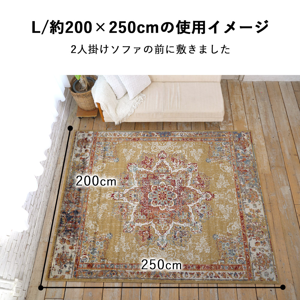 2人掛けソファの前に敷いた使用イメージ