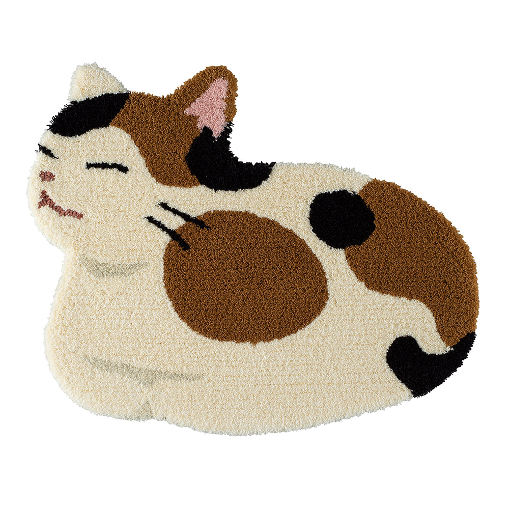 玄関マット マット コウバコスワリ 約60×70cm（変形）猫 ねこ フック織り 国産 日本製｜limelime-store｜04