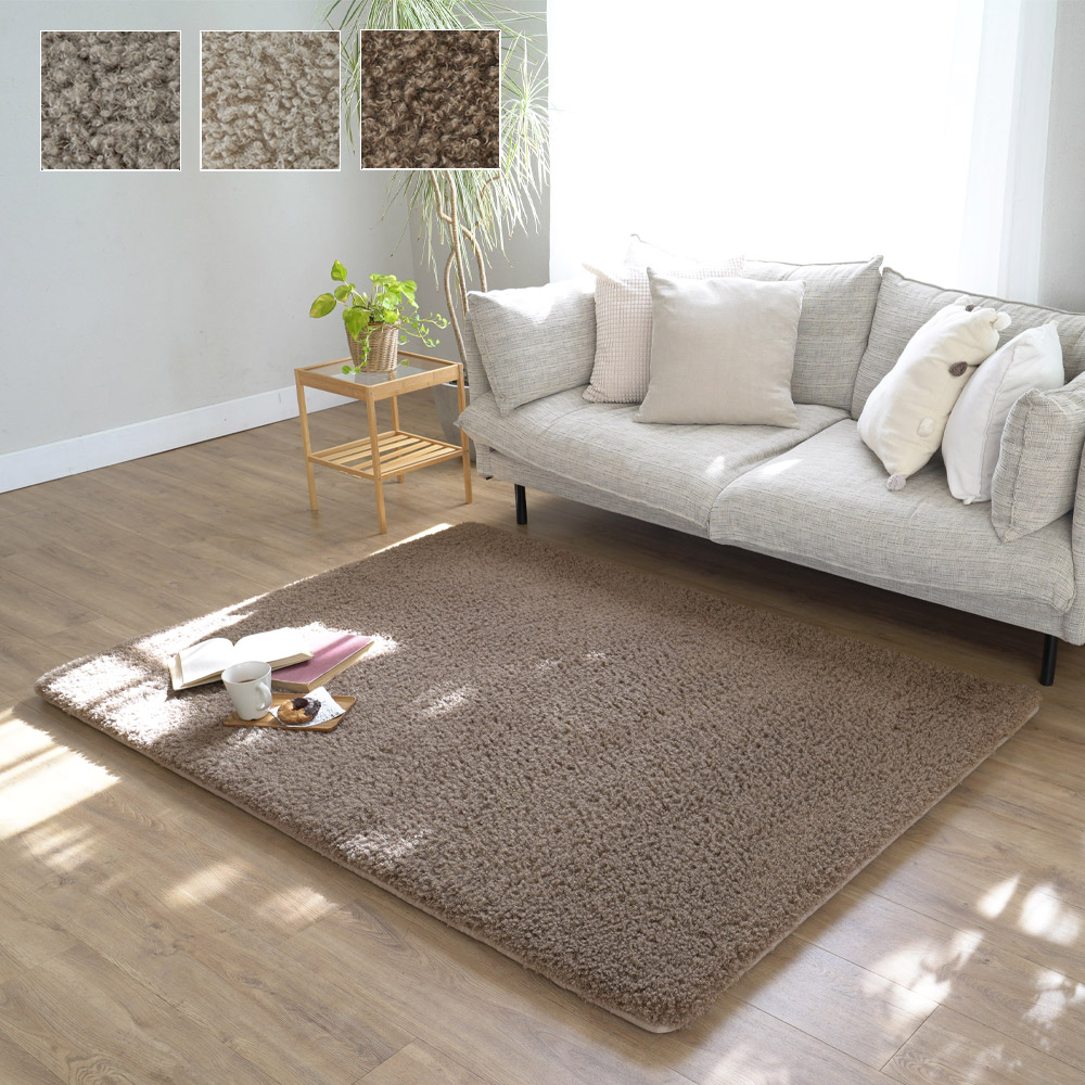 ラグ 厚手 60mm おしゃれ 抗菌 3畳 190&times;240cm プードル調 ボリュームラグ シャギー カーペット 超極厚 韓国 北欧 防ダニ 防臭 床暖房 低ホルム NP-02