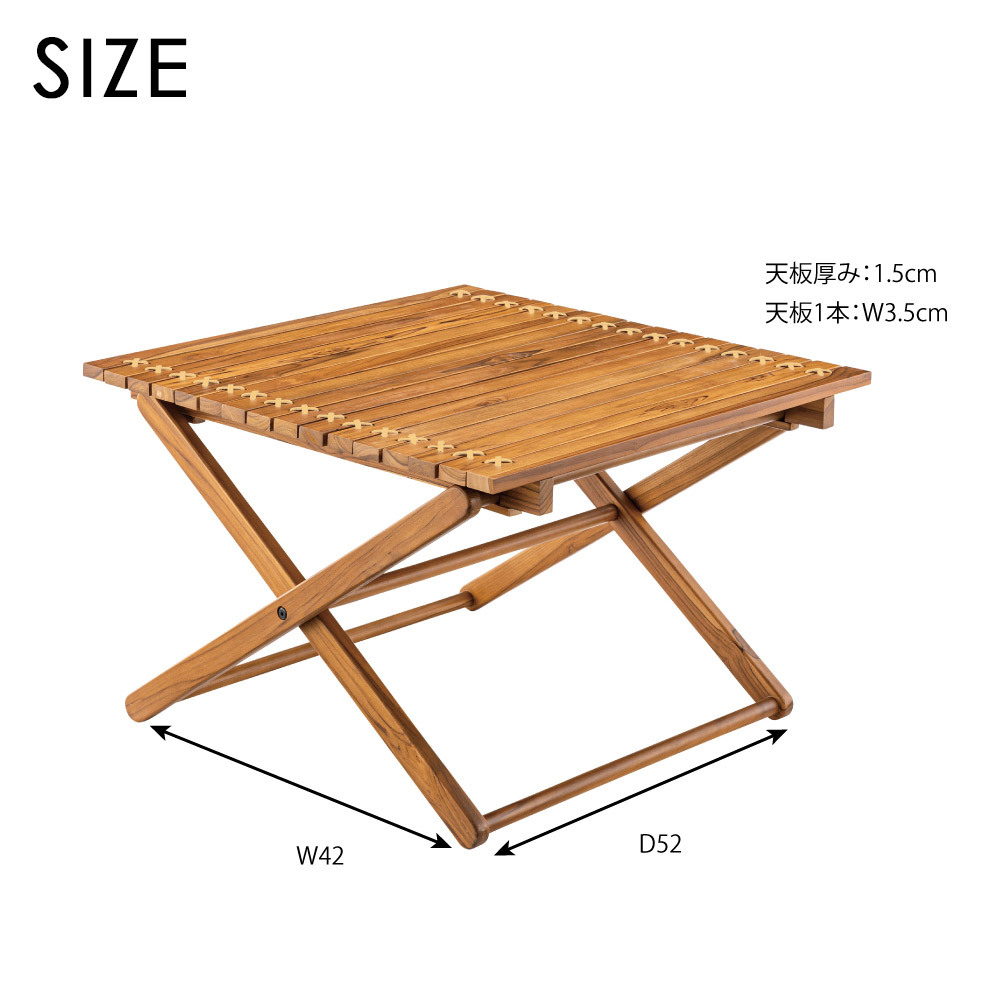 ロールトップテーブル Sサイズ W60×D60×H40cm アウトドア キャンプ