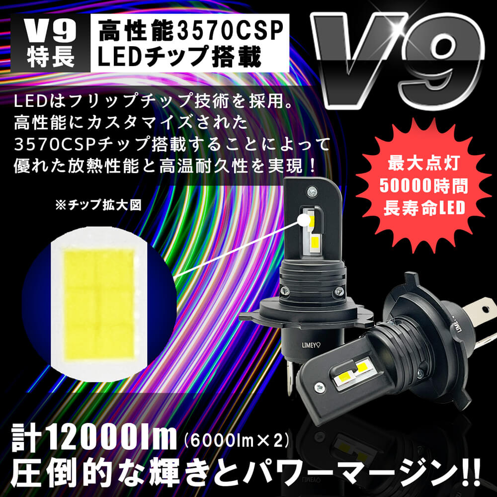 ヘッドライト LED バルブ 爆光 フォグランプ 車検対応 ヘッドランプ オールアルミ合金 H4 V9 H1 H7 H8 H9 H11 2個入り