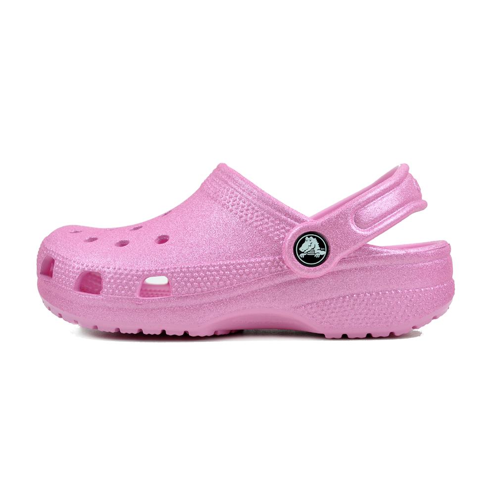 crocs CLASSIC GLITTER CLOG KIDS PINK TWEED 206993-6xe