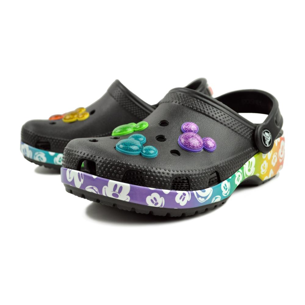 かのな crocs（クロックス） crocs CLASSIC DISNEY RAINBOW CLOG KIDS BLACK
